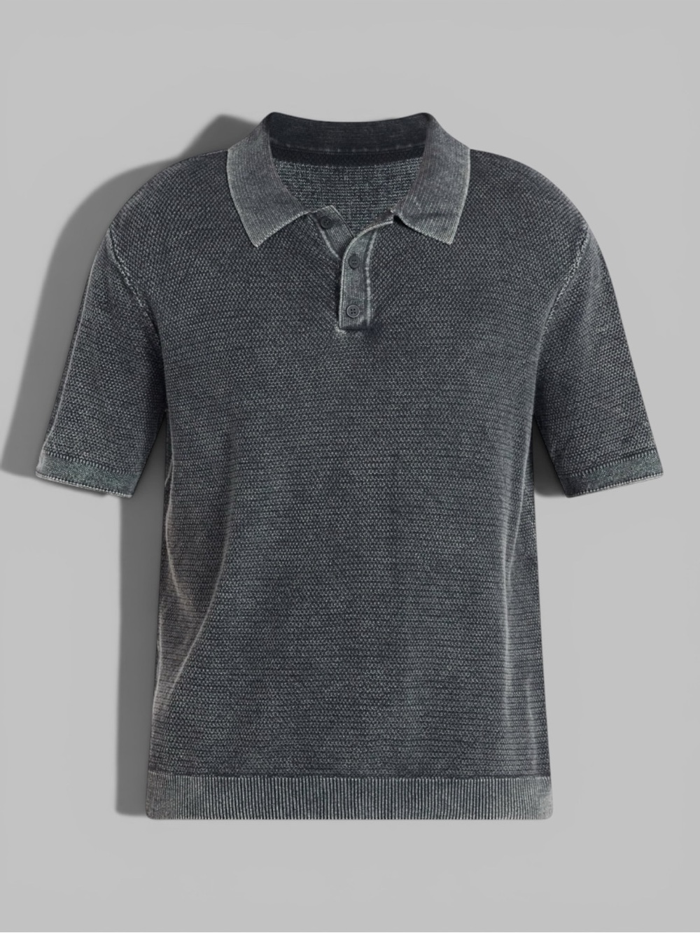 No Boundaries Mens Short-Sleeve Polo in Washed Charcoal XL NWT